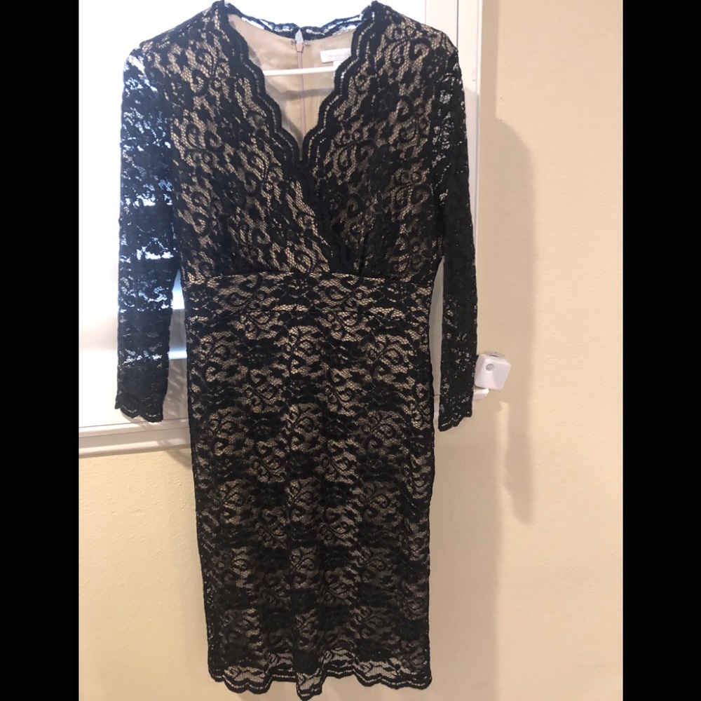 Black knee length lace dress